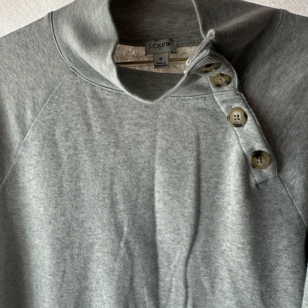 J. Crew Light Gray Button-Up Pullover